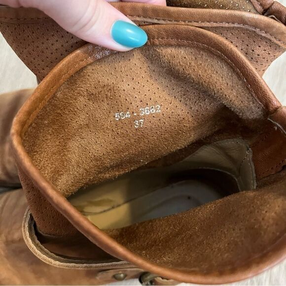 Women's Cuoio Vero Camel Brown Leather Short Boots Booties - Picture 10 of 13